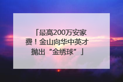 最高200万安家费！金山向华中英才抛出“金绣球”