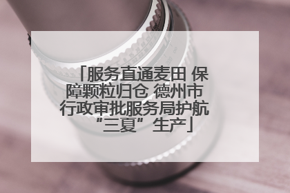 服务直通麦田 保障颗粒归仓 德州市行政审批服务局护航“三夏”生产