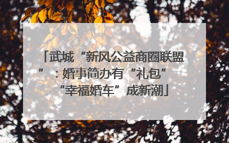 武城“新风公益商圈联盟”：婚事简办有“礼包” “幸福婚车”成新潮