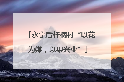 永宁后杆柄村“以花为媒，以果兴业”