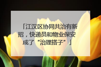 江汉区协同共治有新招，快递员和物业保安成了“治理搭子”