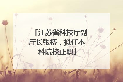 江苏省科技厅副厅长张桥，拟任本科院校正职