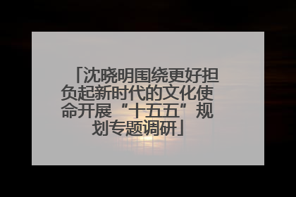 沈晓明围绕更好担负起新时代的文化使命开展“十五五”规划专题调研