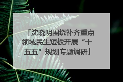 沈晓明围绕补齐重点领域民生短板开展“十五五”规划专题调研
