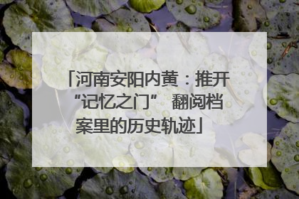 河南安阳内黄：推开“记忆之门” 翻阅档案里的历史轨迹