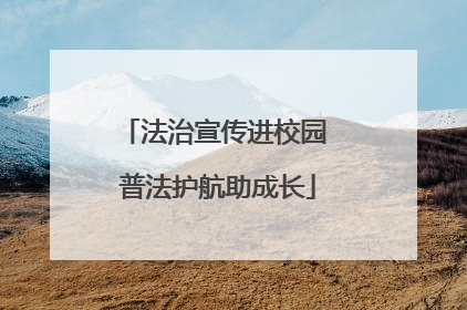 法治宣传进校园 普法护航助成长