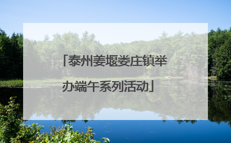 泰州姜堰娄庄镇举办端午系列活动