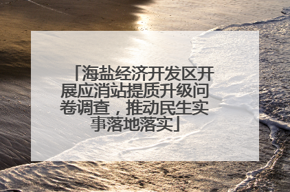 海盐经济开发区开展应消站提质升级问卷调查，推动民生实事落地落实