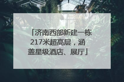 济南西部新建一栋217米超高层，涵盖星级酒店、展厅