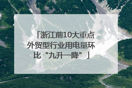 浙江前10大重点外贸型行业用电量环比“九升一降”