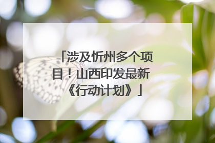 涉及忻州多个项目！山西印发最新《行动计划》
