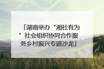 湖南举办“湘社有为”社会组织协同合作服务乡村振兴专题沙龙