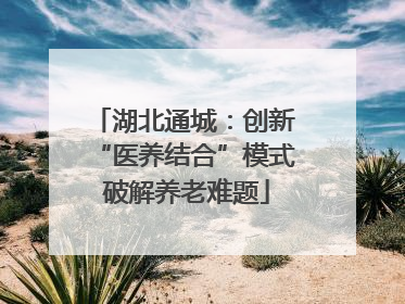 湖北通城：创新 “医养结合”模式 破解养老难题