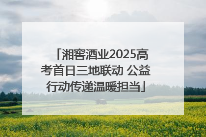 湘窖酒业2025高考首日三地联动 公益行动传递温暖担当