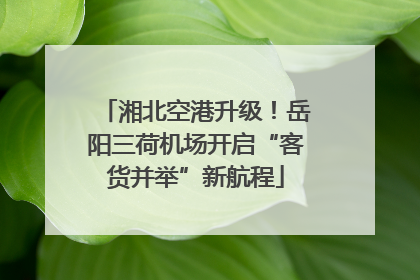 湘北空港升级！岳阳三荷机场开启“客货并举”新航程