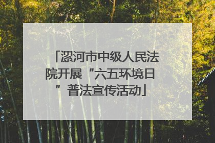 漯河市中级人民法院开展“六五环境日”普法宣传活动