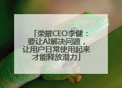 荣耀CEO李健：要让AI解决问题，让用户日常使用起来才能释放潜力