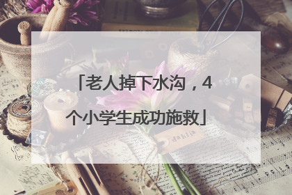 老人掉下水沟，4个小学生成功施救