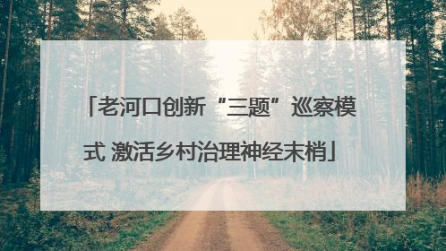 老河口创新“三题”巡察模式 激活乡村治理神经末梢