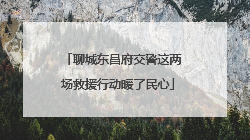 聊城东昌府交警这两场救援行动暖了民心