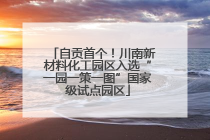 自贡首个！川南新材料化工园区入选“一园一策一图”国家级试点园区
