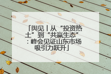 舆见丨从“投资热土”到“共赢生态”：峰会见证山东市场吸引力跃升