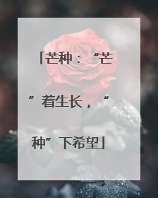 芒种：“芒”着生长，“种”下希望