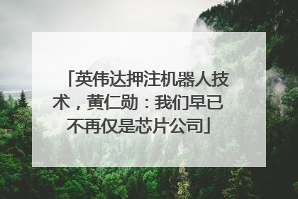 英伟达押注机器人技术，黄仁勋：我们早已不再仅是芯片公司