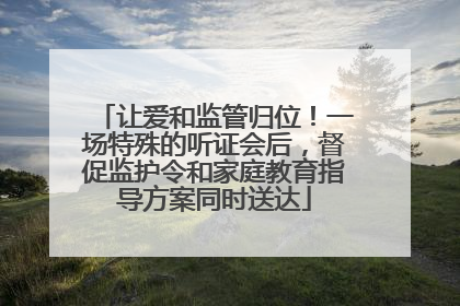 让爱和监管归位！一场特殊的听证会后，督促监护令和家庭教育指导方案同时送达