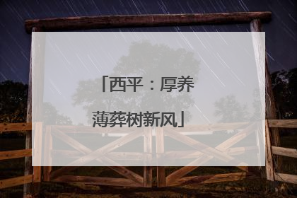 西平：厚养薄葬树新风
