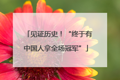 见证历史！“终于有中国人拿全场冠军”