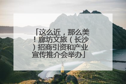 这么近，那么美！廊坊文旅（长沙）招商引资和产业宣传推介会举办
