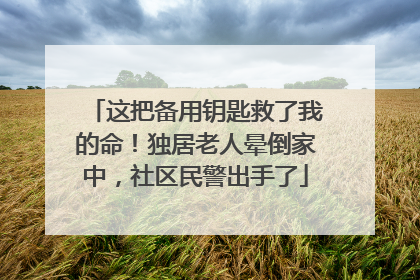 这把备用钥匙救了我的命！独居老人晕倒家中，社区民警出手了