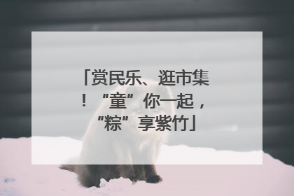 赏民乐、逛市集！“童”你一起，“粽”享紫竹