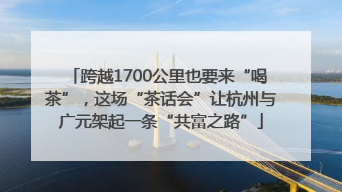 跨越1700公里也要来“喝茶”，这场“茶话会”让杭州与广元架起一条“共富之路”
