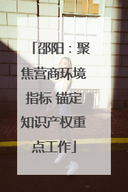 邵阳：聚焦营商环境指标 锚定知识产权重点工作