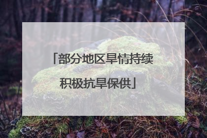部分地区旱情持续 积极抗旱保供