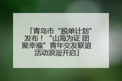 青岛市“脱单计划”发布！“山海为证 团聚幸福”青年交友联谊活动浪漫开启