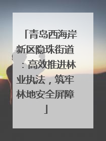 青岛西海岸新区隐珠街道：高效推进林业执法，筑牢林地安全屏障