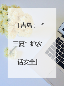 青岛：“三夏”护农话安全