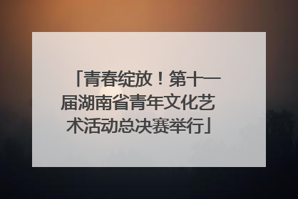青春绽放！第十一届湖南省青年文化艺术活动总决赛举行
