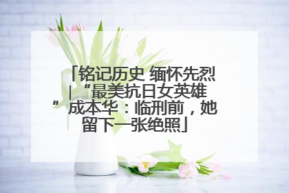 铭记历史 缅怀先烈 ∣“最美抗日女英雄”成本华：临刑前，她留下一张绝照