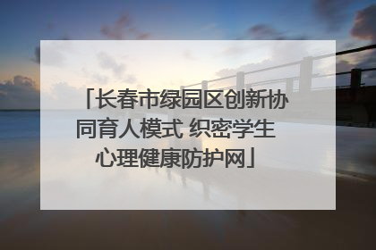 长春市绿园区创新协同育人模式 织密学生心理健康防护网