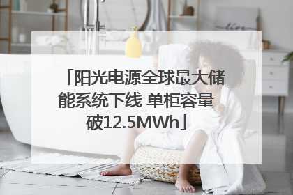 阳光电源全球最大储能系统下线 单柜容量破12.5MWh