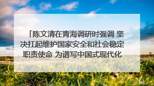 陈文清在青海调研时强调 坚决扛起维护国家安全和社会稳定职责使命 为谱写中国式现代化青海篇章贡献政法力量