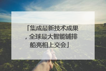 集成最新技术成果，全球最大智能铺排船亮相上交会
