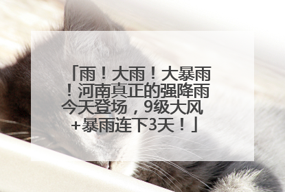 雨！大雨！大暴雨！河南真正的强降雨今天登场，9级大风+暴雨连下3天！