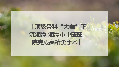 顶级骨科“大咖”下沉湘潭 湘潭市中医医院完成高精尖手术