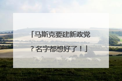 马斯克要建新政党？名字都想好了！