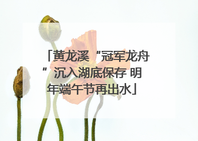 黄龙溪“冠军龙舟”沉入湖底保存 明年端午节再出水